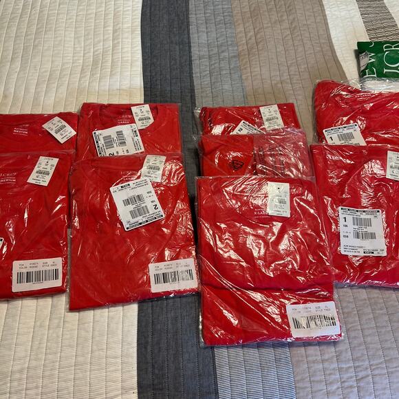 NWT J. Crew Men's Ripe Strawberry Red Washed Jersey Pocket Tee - Picture 11 of 11